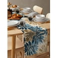 thumbnail image 6 of Blue Brown Palm Leaf Table Runner 72 Inches, Retro Summer Botanical Bed Runner Dresser Scarves Tabletop for Indoor Outdoor Parties/Ceremony/Banquet, 14" x 72", 6 of 8