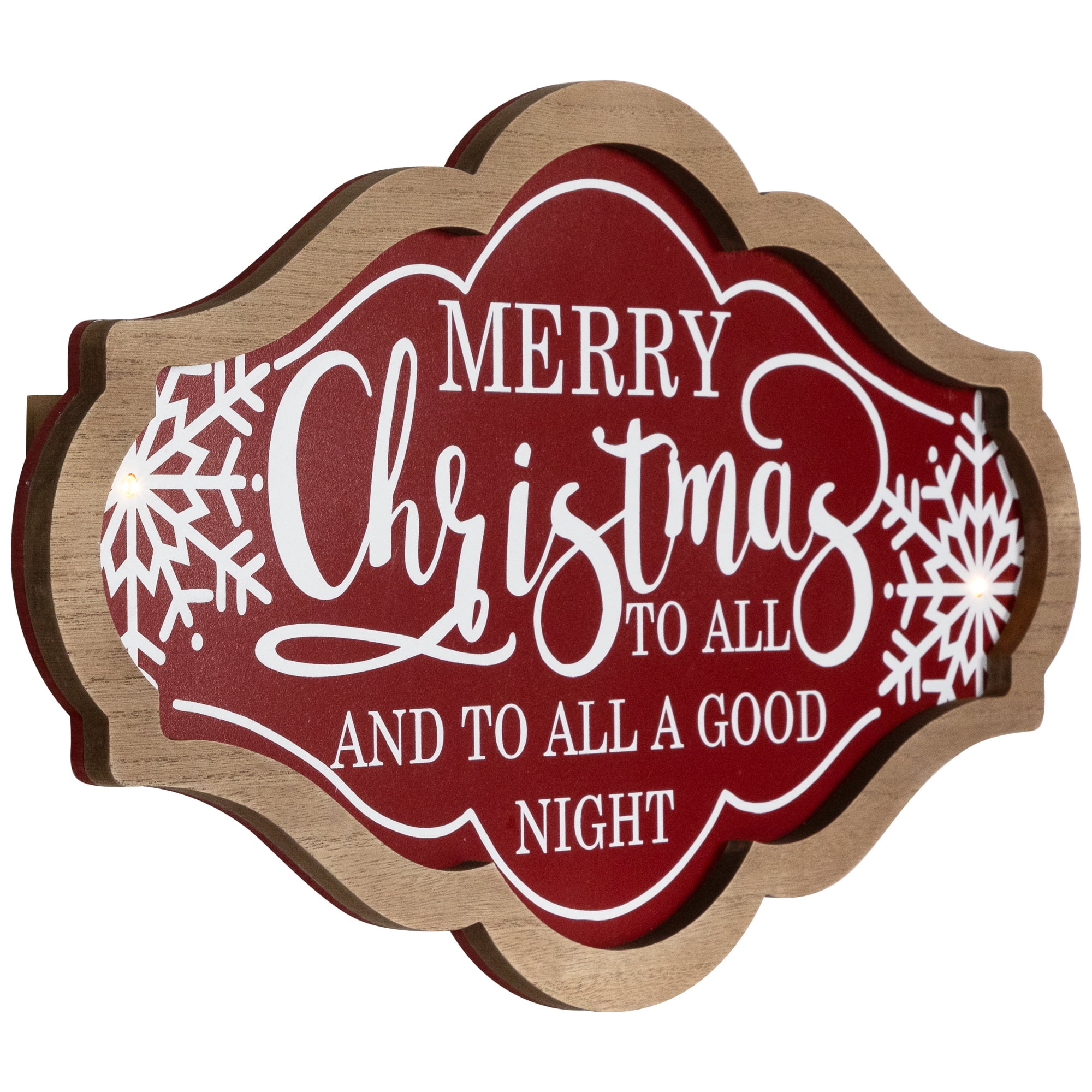 Lighted "Merry Christmas to All and to All a Good Night" Wall Sign - 18" x 10"
