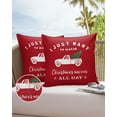 thumbnail image 6 of Pack of 2 Outdoor Pillow Covers, I Just Want to Watch Christmas Movies All Day,Christmas Tree Truck Waterproof Square Throw Pillowcase Cushion Decorative Pillow Covers for Couch Patio Tent, 18x18 in, 6 of 6
