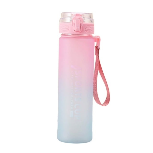 Plastic Cups with Lids,Gradient Color Large Capacity Plastic Water Cup, Student Straight Drinking Sports Bottle for Men Women