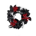 thumbnail image 2 of Cadancy Halloween Candle Holder Wreath Centerpiece Artificial Flower Ring Pillar Light Stand Table Decorations for Dining Room Mantle Wedding Home Decor Party Event Supplies, 2 of 7