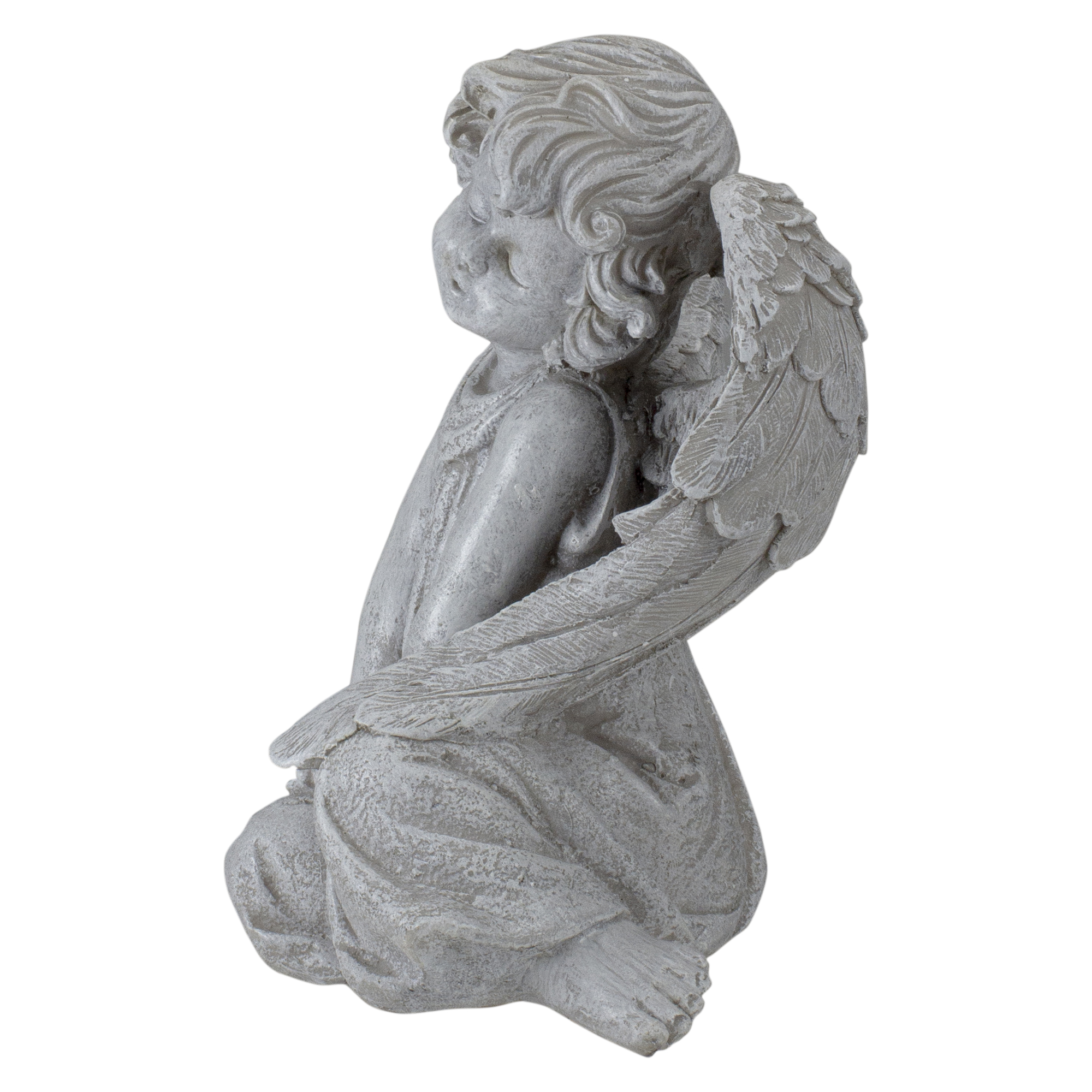 Northlight 8.75" Gray Sitting  Angel with Wings Outdoor Garden Statue - image 5 of 5
