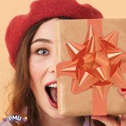 PMU Decorative Star Gift Bows 3-3/4 Inch Medium Orange (12/Pkg) Pkg/1