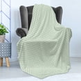 thumbnail image 4 of Turquoise Soft Flannel Fleece Blanket, Retro Round Cornered Squares Abstract Geometric Rectangles Classical Motifs, Cozy Plush for Indoor and Outdoor Use, 50" x 60", Mint Green Cream, by Ambesonne, 4 of 5