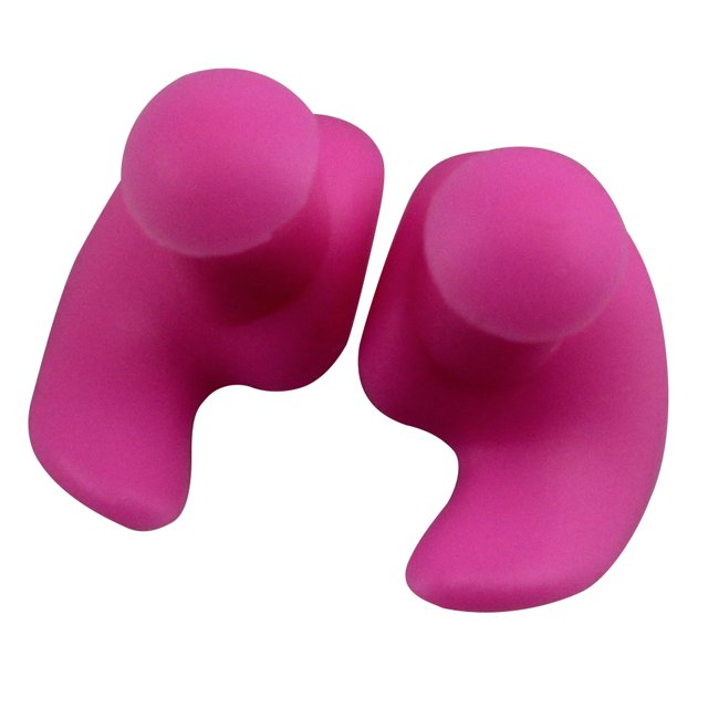 1 par de tapones para los oídos impermeables tapones para los oídos de silicona accesorios de natación (rosa)