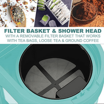 Iced Tea Maker and Iced Coffee Maker Brewing System with 2.5-quart Pitcher, sliding strength selector for Taste Customization, Stainless Steel (Green)