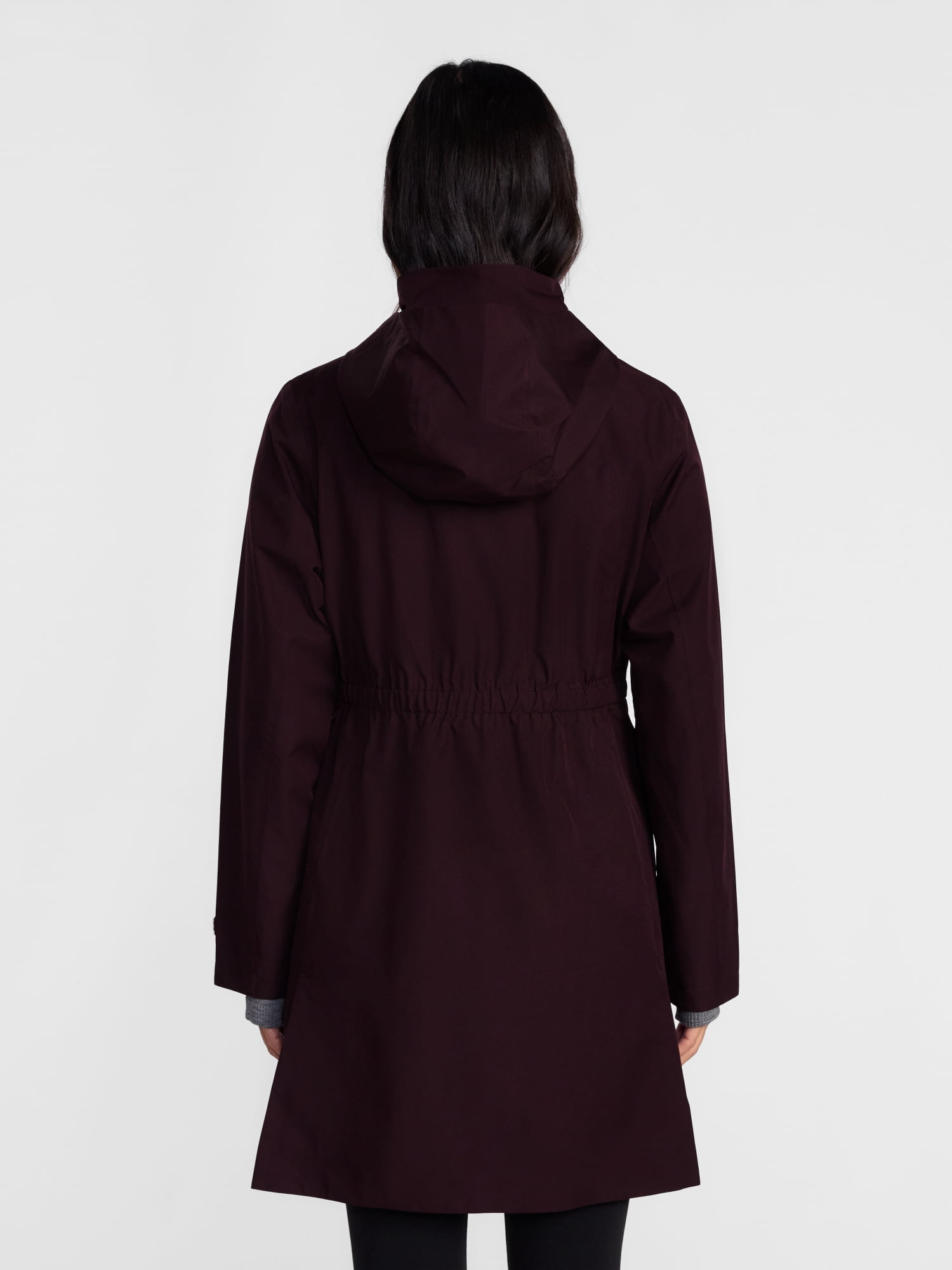 Ozark Trail Women's and Women's Plus Long Zip Rain Jacket with Hood, Sizes XS-3X