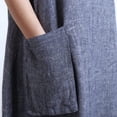 thumbnail image 3 of Vestido tipo caftán largo tipo túnica con bolsillos y manga corta y cuello redondo holgado para mujer, 3 of 5