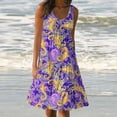 thumbnail image 2 of Sexlip Womens Tropical Print Mini Dress V Neck Design Lightweight Fabric Relaxed Silhouette for Beach Days Yellow XXXXXL, 2 of 5