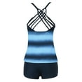 thumbnail image 6 of Women Plus Size Print Strappy Back Tankini Set Two Piece Swimsuits Swimdress Romper Swimsuits For Women Womens Cover Up Shapewear Swimsuits For Women Tummy Control One Piece Swimsuit Women With Underw, 6 of 7