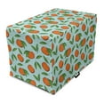 thumbnail image 1 of Tangerine Dog Crate Cover, Organic and Fresh Mandarin Fruits with Leaves Pattern, Easy to Use Pet Kennel Cover Small Dogs Puppies Kittens, 7 Sizes, Vermilion Pale Blue, by Ambesonne, 1 of 6