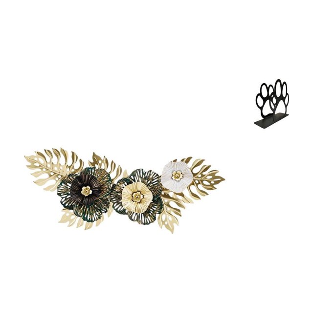 Arte de pared colgante,Decoración de pared de metal con colgante de hierro nórdico de lujo,Servilletero de hierro,Servilletero con forma de pata,color negro,Dispensador de toallas de papel
