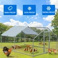 thumbnail image 3 of Dextrus Extra Large Metal Chicken Coop,Spacious Metal Walk-in Chicken Coop,Secure Poultry Enclosure with Waterproof Cover for Outdoor Farming - 2 Cages, 3 of 6