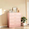thumbnail image 3 of GZXS 4 Drawer Dresser for Bedroom, Small Chests of Drawers, Modern Night Stand for Hallway, Closet, Living Room, Pink, 3 of 10
