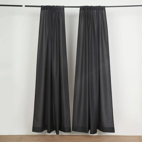 BalsaCircle 2 Panels Black 8 feet Polyester Drapery Backdrop Curtains Rod Pockets Party Events Decorations Supplies