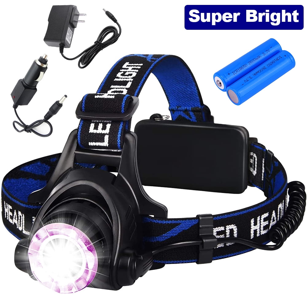 Sporting Goods USB Rechargeable Headlamp White/Red/Green Light 3XLED Hunting Headlight 2X18650