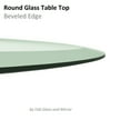 60 Inch Round Glass Table Top, 1/4 Inch Thick Clear Tempered Glass With Beveled Edge Polished