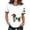 White, variant on Animal Print Knitted Ribbed Short Sleeve T-Shirt Casual Crew Neck Tee Top with St Patrick's Day Shamrock Graphic for Women 2026