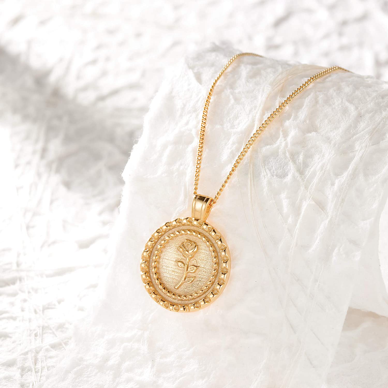 Layered Coin Necklace 18k Gold Plated 