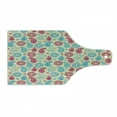 thumbnail image 1 of Paisley Cutting Board, Retro Style Patterns and Flowers in Design Detailed Print, Decorative Tempered Glass Cutting and Serving Board, Wine Bottle Shape, Turquoise Pink Cream, by Ambesonne, 1 of 1