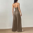 thumbnail image 5 of Jumpsuits for Women Sleeveless Spaghetti Strap Womens Jumpsuit One Piece Wide Leg Summer Romper With Pockets 2026 Khaki M, 5 of 5