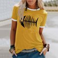 thumbnail image 2 of Pompotops T-shirt Mode Décontracté Imprimé Col Rond Manches Courtes Ample Blouse Pull, 2 of 4