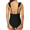 thumbnail image 7 of Womens Ruffle Cut Out One Piece Swimsuits Strappy Monokinis Swimwear Bathing Suits, 7 of 7