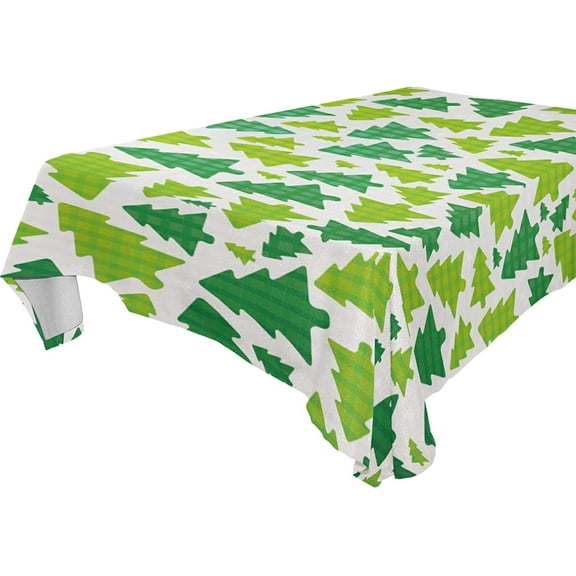 SKYSONIC Christmas Tree Tablecloth Waterproof Washable Polyester Square Table Cover Durable Tablecloth for Kitchen Dining Table Party Decor (60 X 108 Inch)