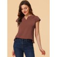thumbnail image 2 of INSPIRE CHIC Blouse à Manches Courtes Col en V pour Femmes, 2 of 5