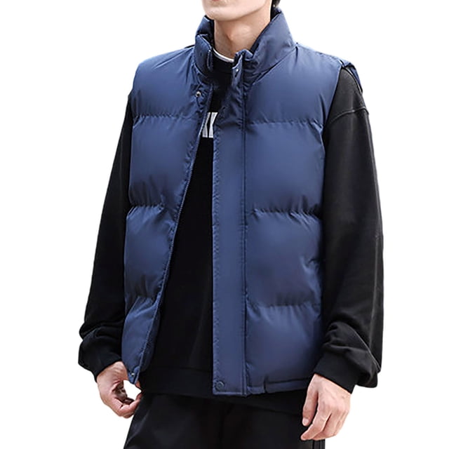 Warm Men's Outdoor Jacket with Multiple Zipper Pockets Solid Color
