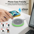 thumbnail image 4 of Wireless Charger, Hootek 15W Fast Wireless Charger Samsung Android Fast Wireless Charging Pad Compatible with iPhone 16/15/14, Samsung Galaxy S22/S21/S20,Wireless Charger Station, White, 4 of 8