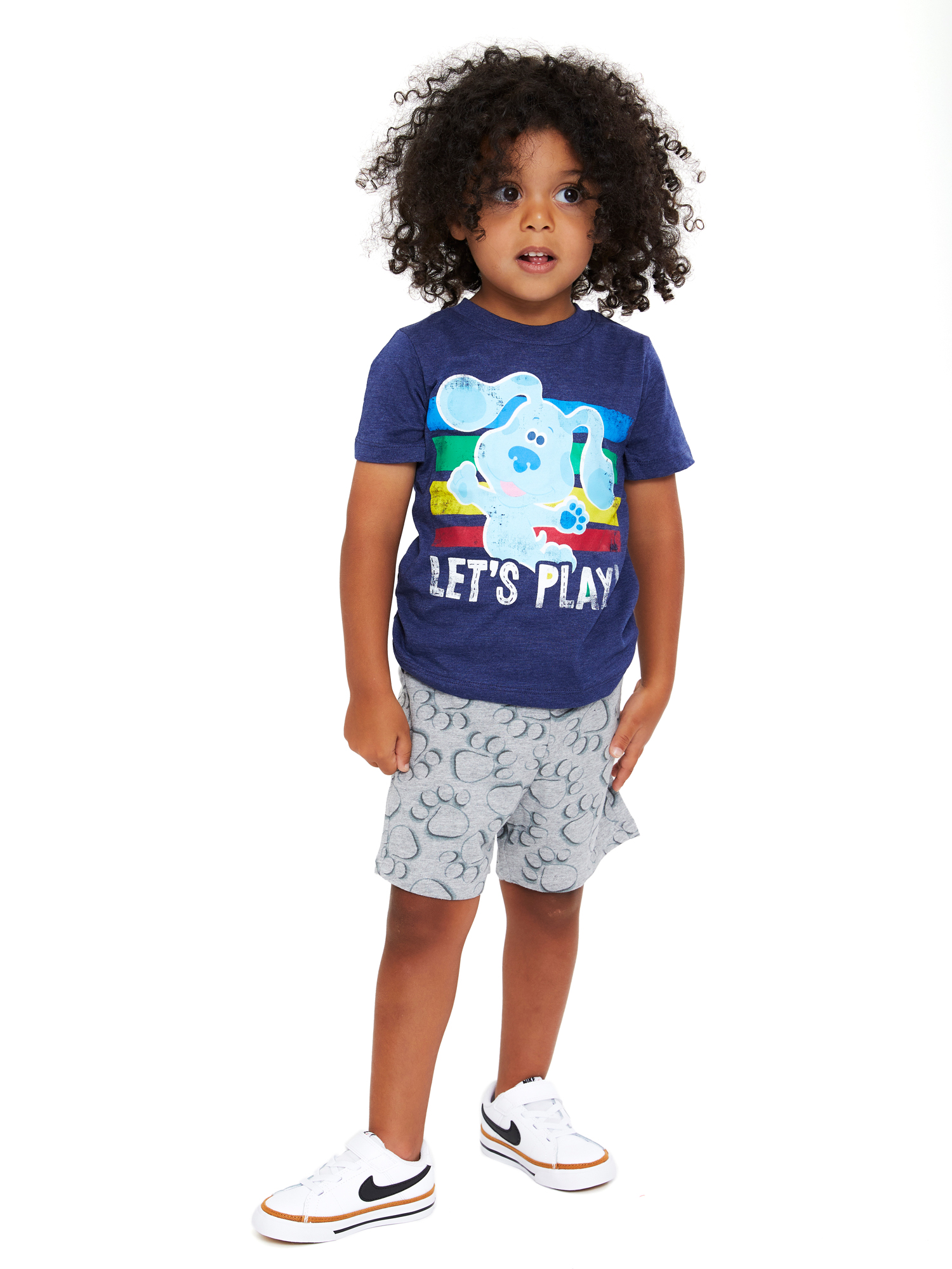 Blue's Clues Baby and Toddler Boys’ T-Shirts, Tank Top, and Shorts Mix and Match Outfit Set, 5-Piece, Sizes 12M-5T