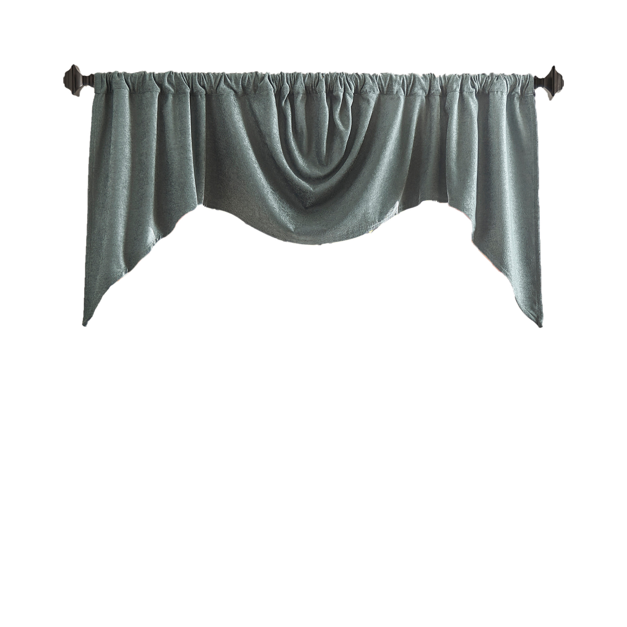 Martha Stewart Naples Chenille Argentina Shaped Valance, Olive, Green, Rod Pocket, Light Filering, Indoor, 1 Piece, Adult, 72"x 28"