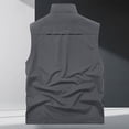 thumbnail image 6 of Men's Vest with Multi Pockets Breathable Lightweight Outdoor Cargo Vest Solid Color Stand Collar Jacket Men's Travel Sports Workout Vest, 6 of 6