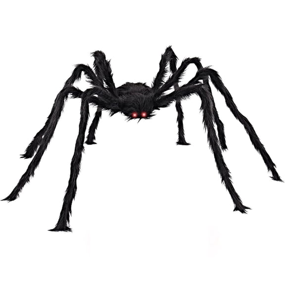 6.5ft Giant Hairy Halloween Spider Decoration with Flexible Bendable Legs, Lifelike Plush Prop for Indoor Outdoor Yard Haunted House Party Decor, 1Pc