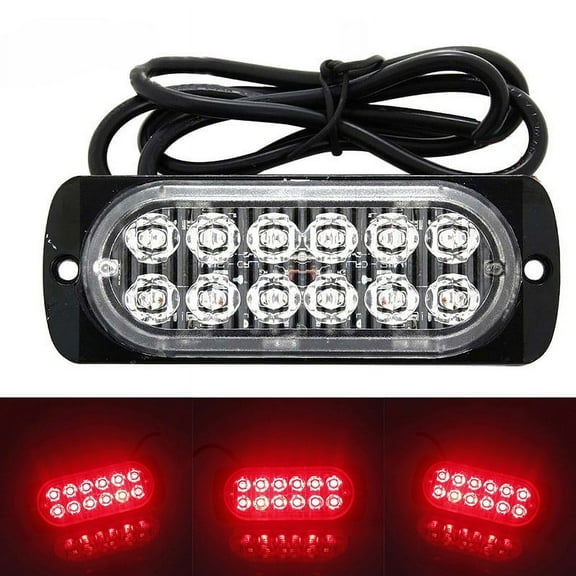 12LED off-road Car Trucks Safety Urgent Working Fog Red Light Lamp 12V~24V 36W