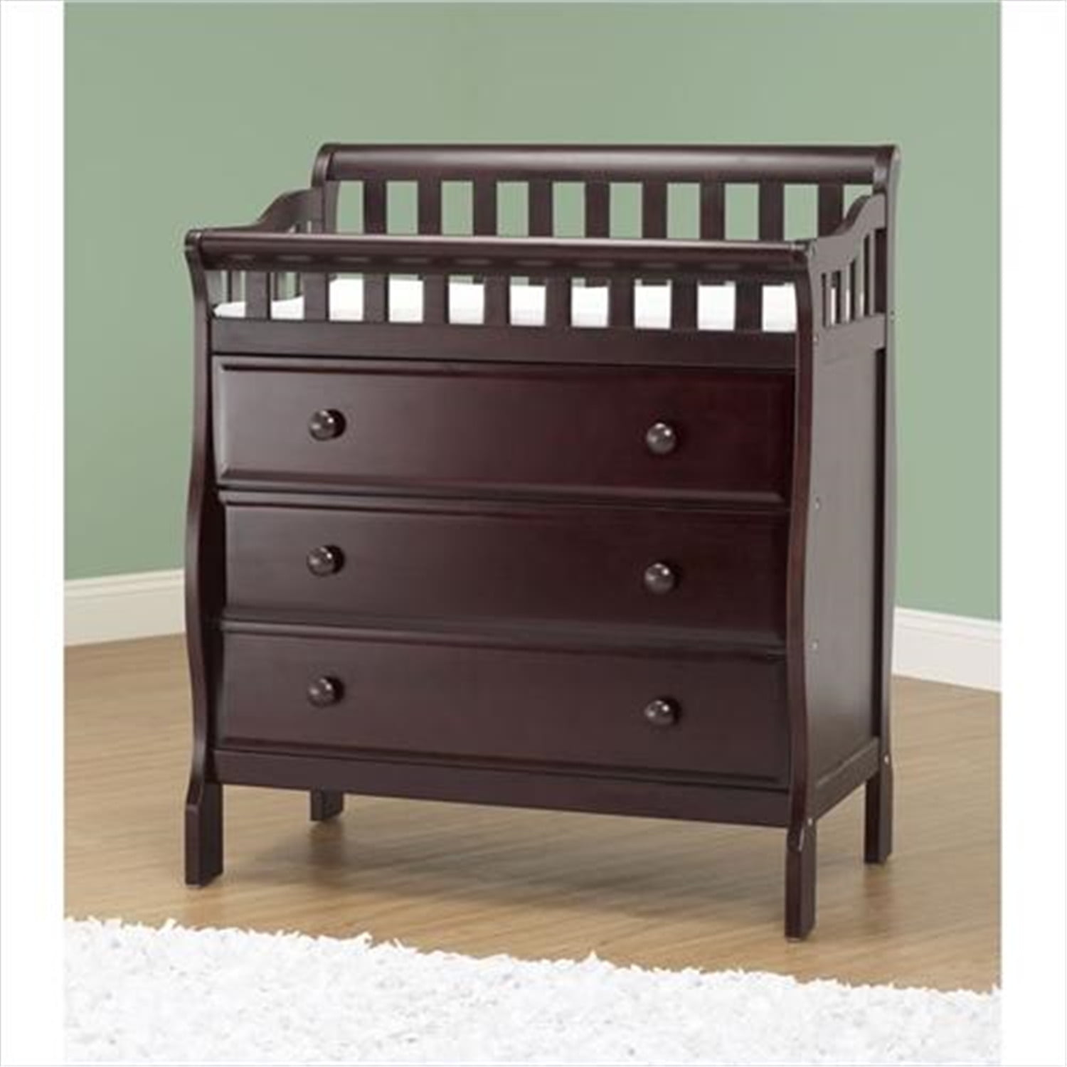 Espresso changing table with drawers hotsell