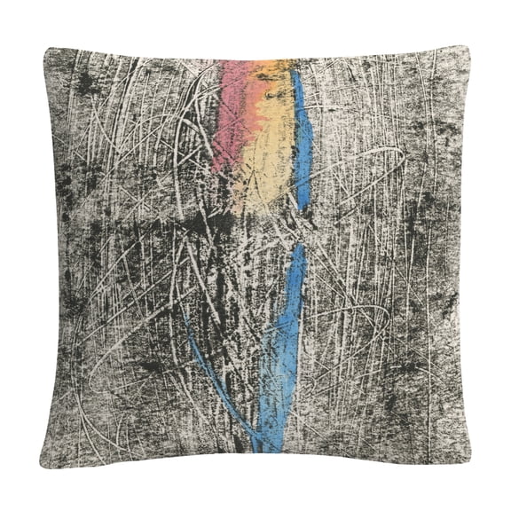 Flame On Black' Colorful Shapes Line Composition By Anthony Sikich 16 X 16 Decorative Throw Pillow
