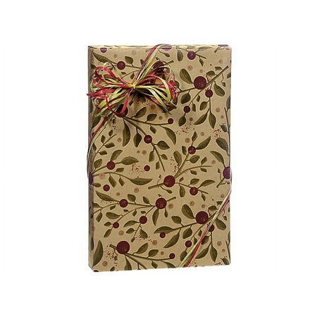 Pack of 1, Tuscan Harvest (Kraft) 24 x 417' Roll Gift Wrap for Feminine, Birthday, Mother's Day or Special Occasion