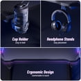 thumbnail image 5 of Wasait 55 inch Z Shaped Gaming Desk Computer Gaming Desk with Led light PC Computer Desk Ergonomic Workstation Large Gaming Table with Headphone Hook & Cup Holder for Home Office, 5 of 7