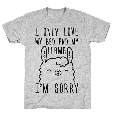 LookHUMAN I Only Love My Bed And My Llama, I'm Sorry Athletic Gray Men's Cotton