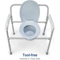 Oasisspace Bariatric Bedside Commode 650 lbs Folding 3 in 1 Toilet