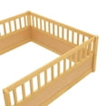 thumbnail image 5 of Netrum Full Floor Bed Frame with Fence,Montessori Wooden Floor Full Size Beds with Safety Guardrails for Bedroom,Mattress not included,Natural, 5 of 8