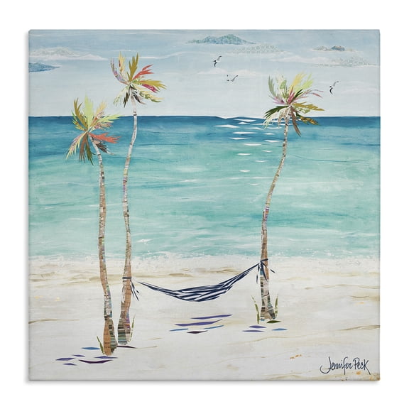 Stupell Industries Bohemian Hammock & Three Palms Canvas Art, 17 x 17, by Jennifer Peck