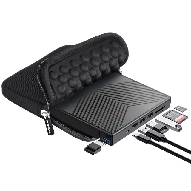 Unidad externa de CD/DVD ROOFULL USB 3.0 y USB-C para PC portátil