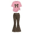 thumbnail image 6 of Gaexia Girls 2 Piece Set,Girls Casual Fashion Outfit Bow Short Sleeve Top and Long Pants Comfy Two Piece Playwear Fashion Clothes,8-9 Years, 6 of 6