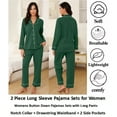 thumbnail image 3 of Womens Cotton Pajama Sets with Long Sleeves Button Down Pajama Set for Women 2pcs Women Soft Sleepwear Set with Long Pants Womens Casual Loungewear Sets with Pockets, S-XXL, 3 of 10
