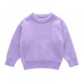 thumbnail image 5 of Toddler Baby Girl Boy Fall Winter Fuzzy Sweater Solid Color Velvet Knitted Pullover Top 1-6T, 5 of 5