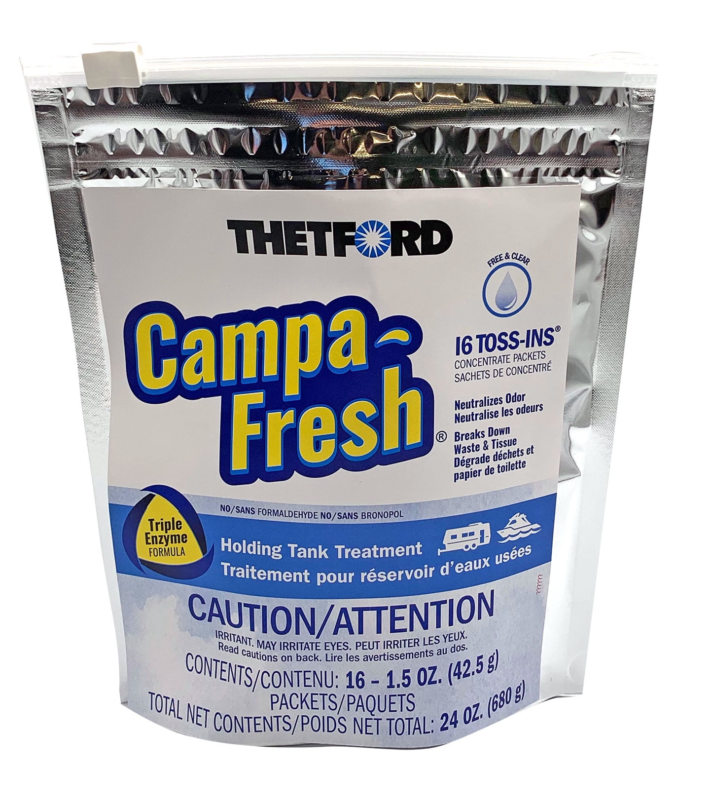 Thetford Campa-Fresh Free and Clear Toss-Ins Holding Tank Treatment, 16 Count