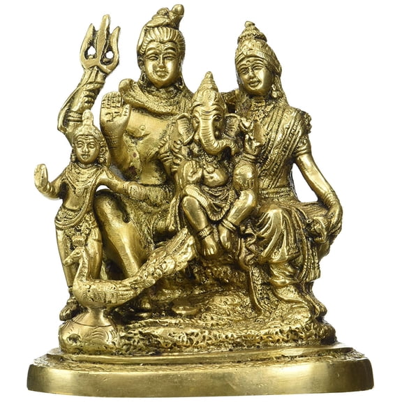 5" The Shiva Parivar Brass Statue | Handmade | Made in India